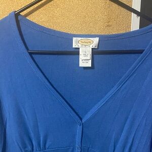 Talbots Royal Blue V-Neck Blouse